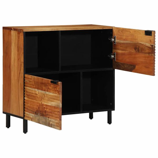 vidaXL Buffet Natural 80 x 33,5 x 75 cm Madeira S&oacute;lida de Ac&aacute;cia