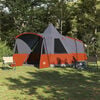 vidaXL Tenda Teepee com telhado Cinza e Laranja 720 x 465 x 295 cm