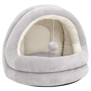 vidaXL Cama para gatos 40x40x35 cm cinzento e cor creme