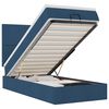 vidaXL Estrutura de cama otomana com colch&atilde;o tecido azul 90x190cm