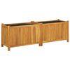 vidaXL Vaso/floreira de jardim com forro 153x38,5x50 cm ac&aacute;cia maci&ccedil;a