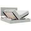 vidaXL Cama de Armazenamento LED com Colch&atilde;o Cinzento-claro