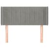 vidaXL Cabeceira de cama c/ abas veludo 83x16x78/88 cm cinzento-claro