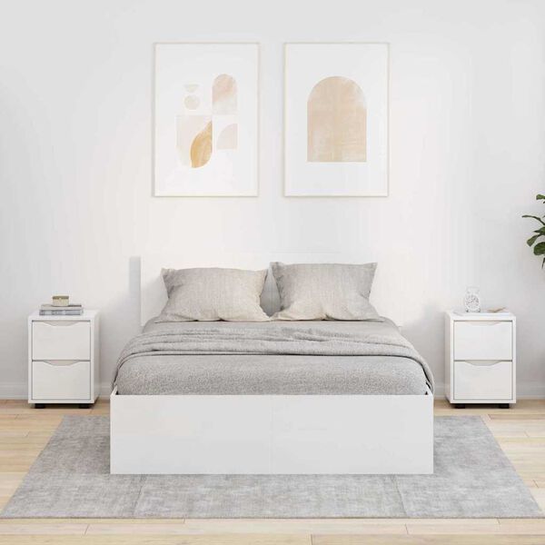 vidaXL Mesas de cabeceira 2 pcs Branco Brilhante 30,5 x 30 x 43 cm