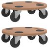 vidaXL Carrinhos de transporte 2 pcs redondo derivados de madeira