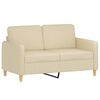 vidaXL Sofá 2 lugares + almofadas decorativas 120 cm tecido cor creme