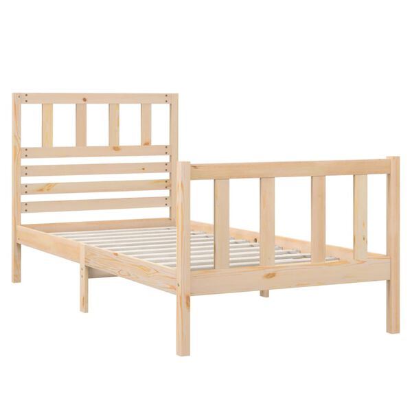 vidaXL Estrutura de cama pequena solteiro 75x190 cm madeira maciça