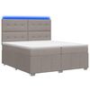 vidaXL Cama Box com LED e Colch&atilde;o Cinzento-acastanhado 200 x 200 cm