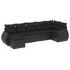 vidaXL 7 pcs conjunto de sof&aacute;s p/ jardim c/ almofad&otilde;es vime PE preto