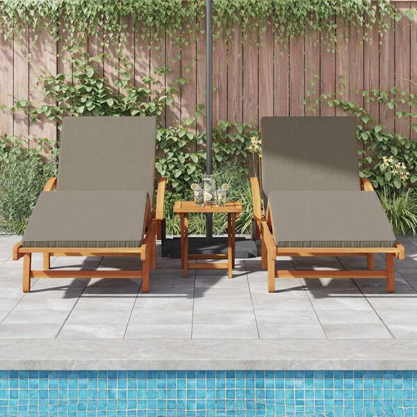 vidaXL Espreguiçadeira 2 pcs Cinzento-acastanhado 200 x 67 x 84cm