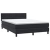 vidaXL Cama box spring c/ colch&atilde;o e LED 160x210 cm veludo preto