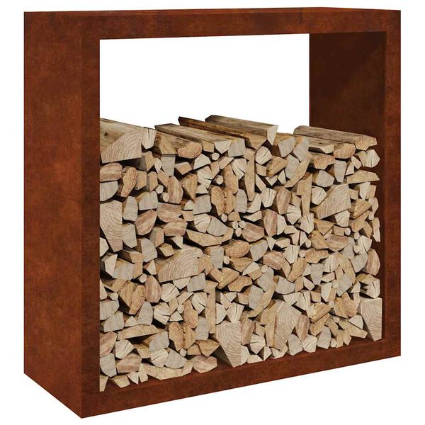 vidaXL Rack Lenha 100x40x100 cm a&ccedil;o resistente &agrave;s intemp&eacute;ries