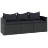 vidaXL Conjunto lounge de jardim vime PE preto