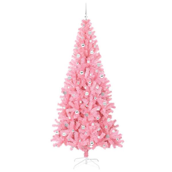 vidaXL &Aacute;rvore de Natal com 300 LEDs com suporte Rosa 240 cm PVC