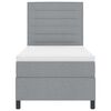 vidaXL Cama Box com colch&atilde;o com led Cinzento-claro 100 x 200 cm tecido