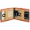 vidaXL Mesa de massagens dobrável 2 zonas madeira preto e laranja