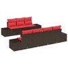 vidaXL Conjunto de Sof&aacute; de Jardim 8 unid. Castanho vime PE