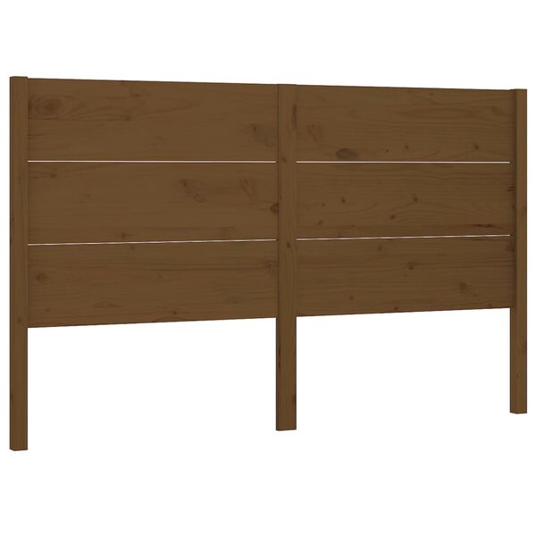 vidaXL Cabeceira de cama 126x4x100 cm pinho maciço castanho mel