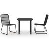 vidaXL 3 pcs conjunto de jantar para exterior vime PE e vidro