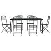 vidaXL 7 pcs conjunto de jantar para jardim rede de metal antracite