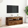 vidaXL M&oacute;vel de TV com luzes LED 90x35x40 cm carvalho fumado