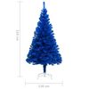 vidaXL Árvore Natal artificial pré-iluminada c/ bolas 210cm PVC azul