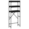 vidaXL Prateleira para M&aacute;quina de Lavar 0ak Preto 67 x 25 x 163 cm