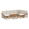 vidaXL Conjunto de Sof&aacute;s para Exterior 10 unid. Natural e Branco Creme