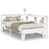vidaXL Cama com estante sem colch&atilde;o 90x190 cm pinho maci&ccedil;o branco
