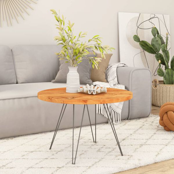 vidaXL Tampo de mesa redondo &Oslash;60x3,8 cm madeira de ac&aacute;cia maci&ccedil;a