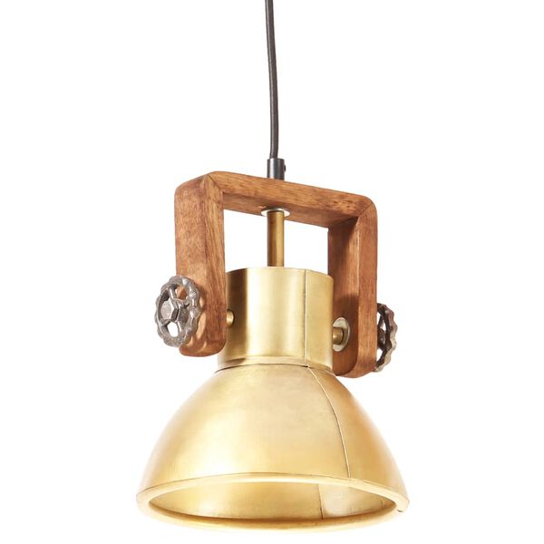 vidaXL Candeeiro suspenso industrial redondo 25 W 19 cm E27 bronze