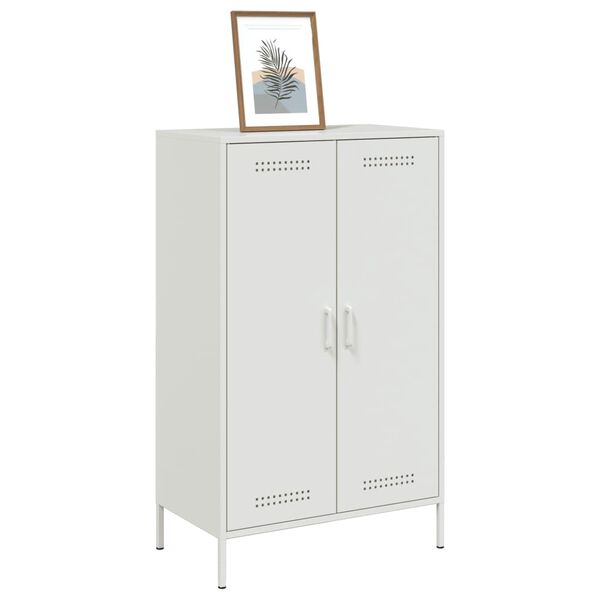 vidaXL Aparador alto 68x39x113 cm aço branco