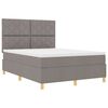 vidaXL Cama Box Spring LED Cinzento-acastanhado 160 x 200 cm tecido
