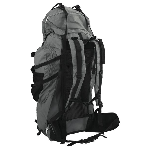 vidaXL Mochila para caminhadas 100 L tecido oxford cinzento