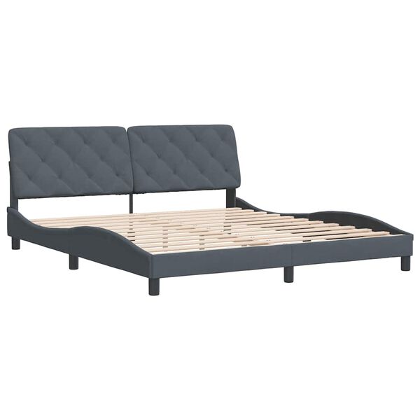 vidaXL Estrutura de cama sem colch&atilde;o 180x200 cm veludo cinzento-escuro