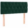 vidaXL Cabeceira de cama c/ luzes LED veludo 90x7x78/88cm verde-escuro