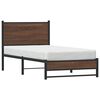 vidaXL Estrutura de cama sem colchão 75x190 cm metal carvalho castanho