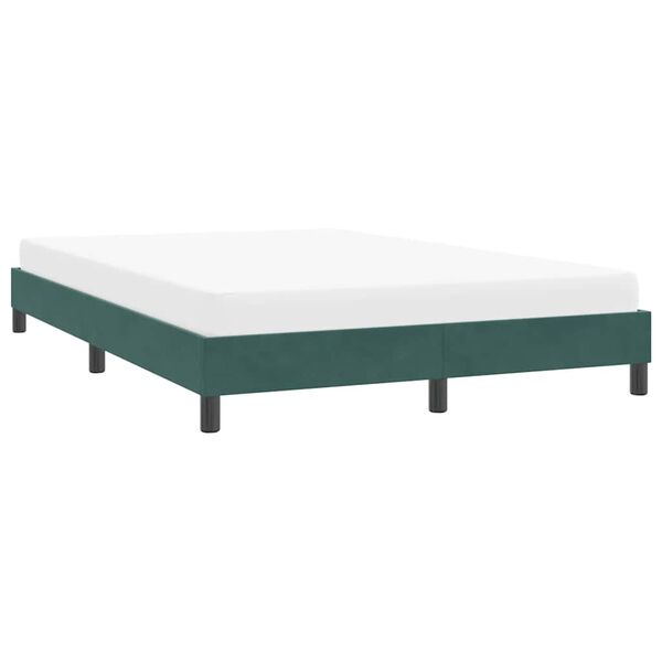 vidaXL Estrutura de cama sem colchão 160x210 cm veludo verde-escuro