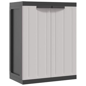 vidaXL M&oacute;vel de arruma&ccedil;&atilde;o para exterior 65x37x85 PP cinzento e preto