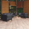 vidaXL 7 pcs conjunto lounge de jardim c/ almofad&otilde;es pinho maci&ccedil;o
