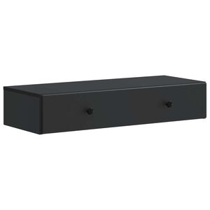 vidaXL Mesa Lateral de Parede Preto 87,5 x 34,5 x 17 cm
