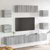 vidaXL Conjunto m&oacute;veis de TV 7 pcs madeira processada sonoma cinza