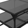 vidaXL Mesa de centro com topo em vidro preto 98,5x50x45 cm a&ccedil;o