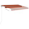 vidaXL Toldo retr&aacute;til manual com LED 3,5x2,5 m laranja e castanho