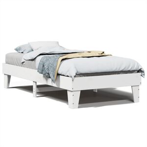 vidaXL Cama sem colch&atilde;o 75x190 cm madeira de pinho maci&ccedil;a branco