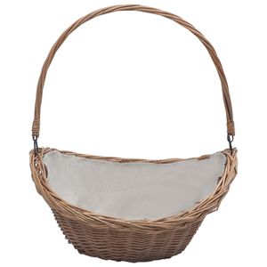 vidaXL Cesto para lenha com pega 57x46,5x52 cm salgueiro castanho
