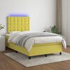 vidaXL Cama box spring c/ colch&atilde;o e LED 120x200 cm tecido verde