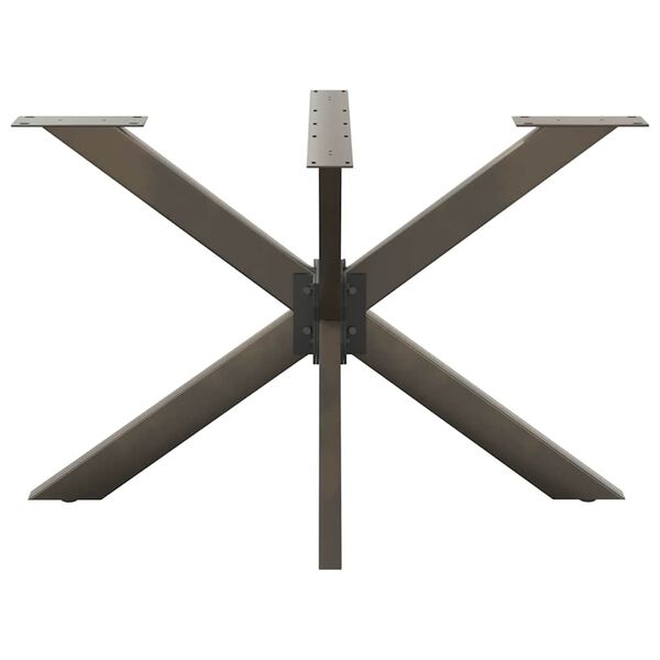 vidaXL P&eacute; de mesa de jantar em formato de aranha, preto, 120x68x(72-73) cm, a&ccedil;o