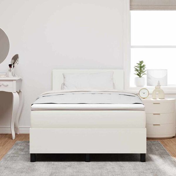 vidaXL Cama Box Manual Creme e Branco 193 x 120 x 88 cm