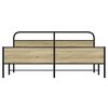 vidaXL Estrutura de cama sem colch&atilde;o 200x200cm metal carvalho sonoma